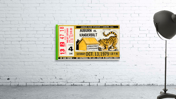 1979 Auburn Tigers vs. Vanderbilt Commodores | Row 1 Wall Preview