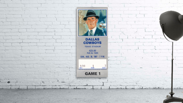 1987 Dallas Cowboys Ticket Art | Tom Landry | Row 1 Wall Preview