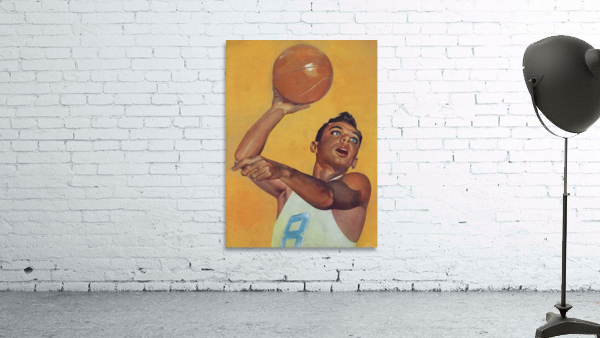 1956 Golden Background Vintage Basketball Player Art Wall Preview