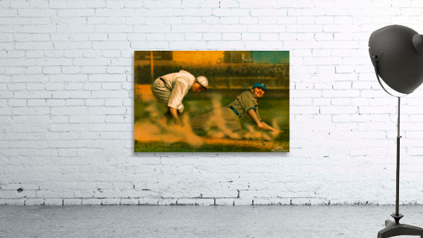 Sunset Slide Baseball Art Wall Preview