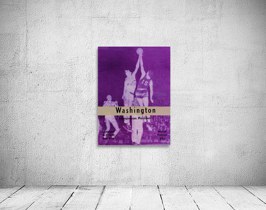 1950 Washington Huskies Basketball Program Art Wall Preview