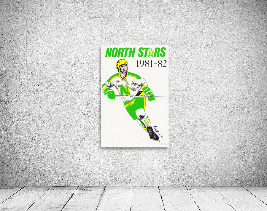 1981 Minnesota North Stars Retro Poster by Row One Brand Wall Art