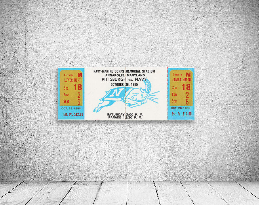 1985 Pittsburgh vs. Navy Football Ticket Art Wall Preview