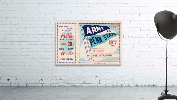 1958 Army vs. Penn State Football Ticket Art Wall Preview