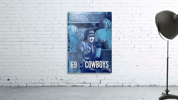 1969 Dallas Cowboys Retro Remix Art Wood Print Wall Preview