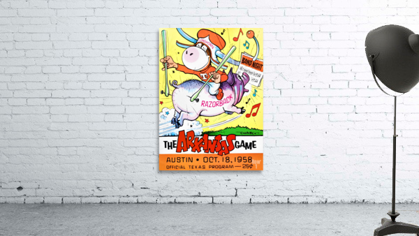 1958 Arkansas Razorbacks vs. Texas Longhorns Cover Art Wall Preview