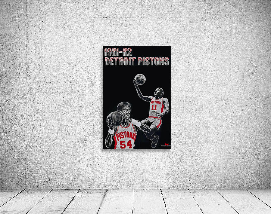 1981 Detroit Pistons Throwback Basketball Art Wall Preview