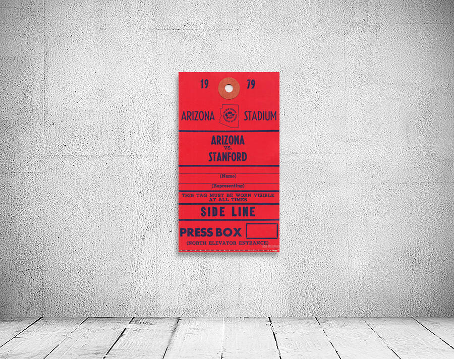 1979 Arizona Wildcats Football Press Pass Art Wall Preview