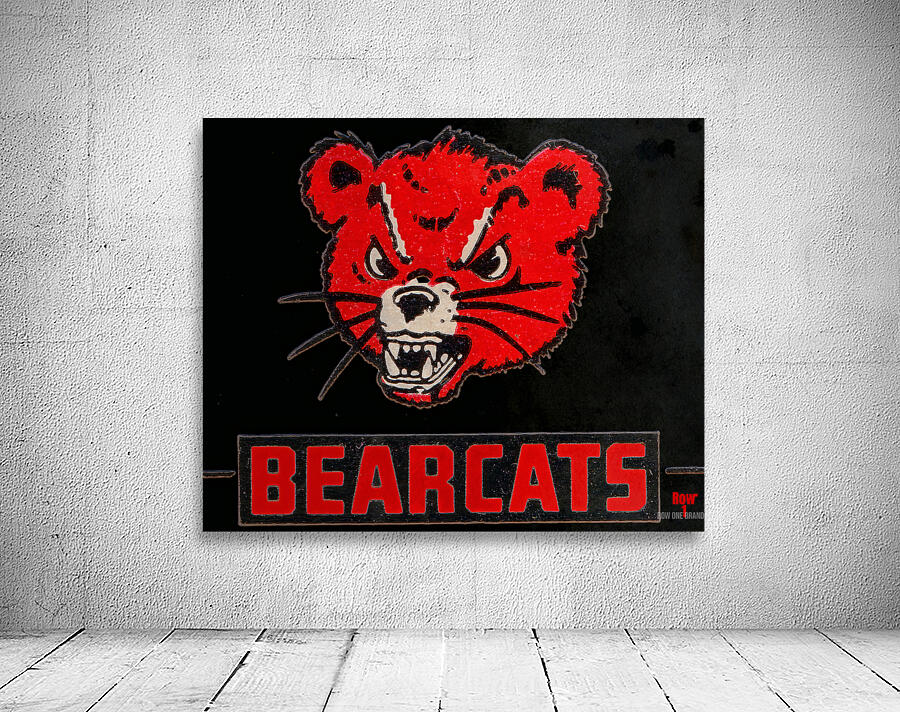 Throwback Cincinnati Bearcat Mascot Art by Row One Brand Wall Art