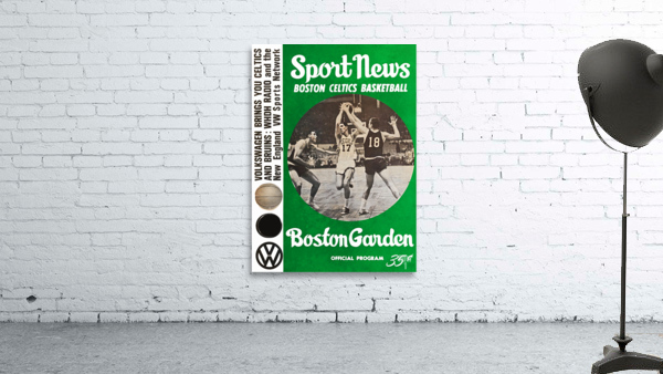 1965 Boston Celtics Program Art Wall Preview