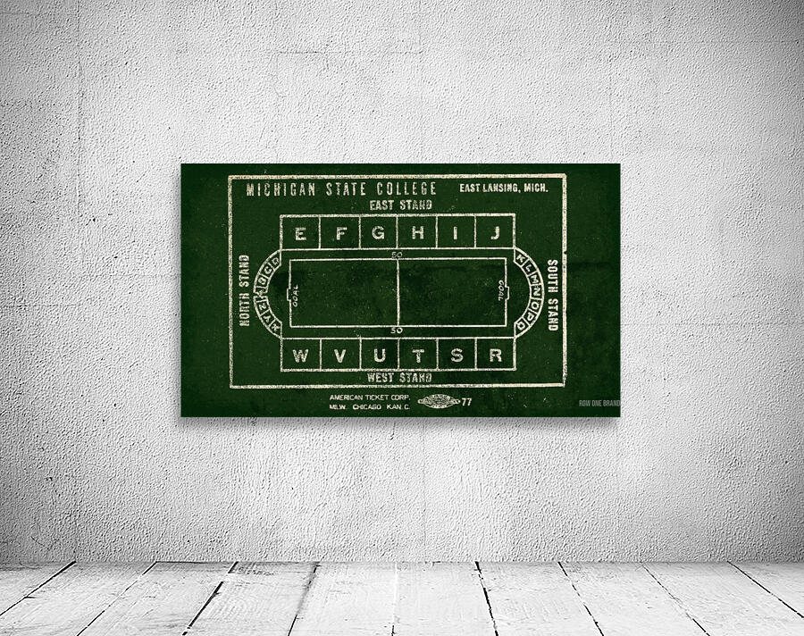 1946 Michigan State Macklin Stadium Map Art Wall Preview
