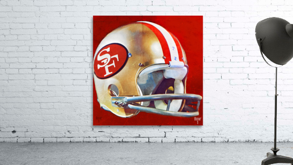 San Francisco 49ers Throwback Helmet Art by Row One Brand Wall Art