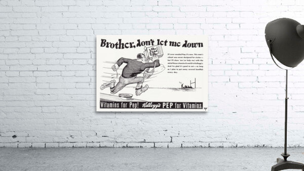 1940s Kellogs Pep Cereal Football Ad Wall Preview