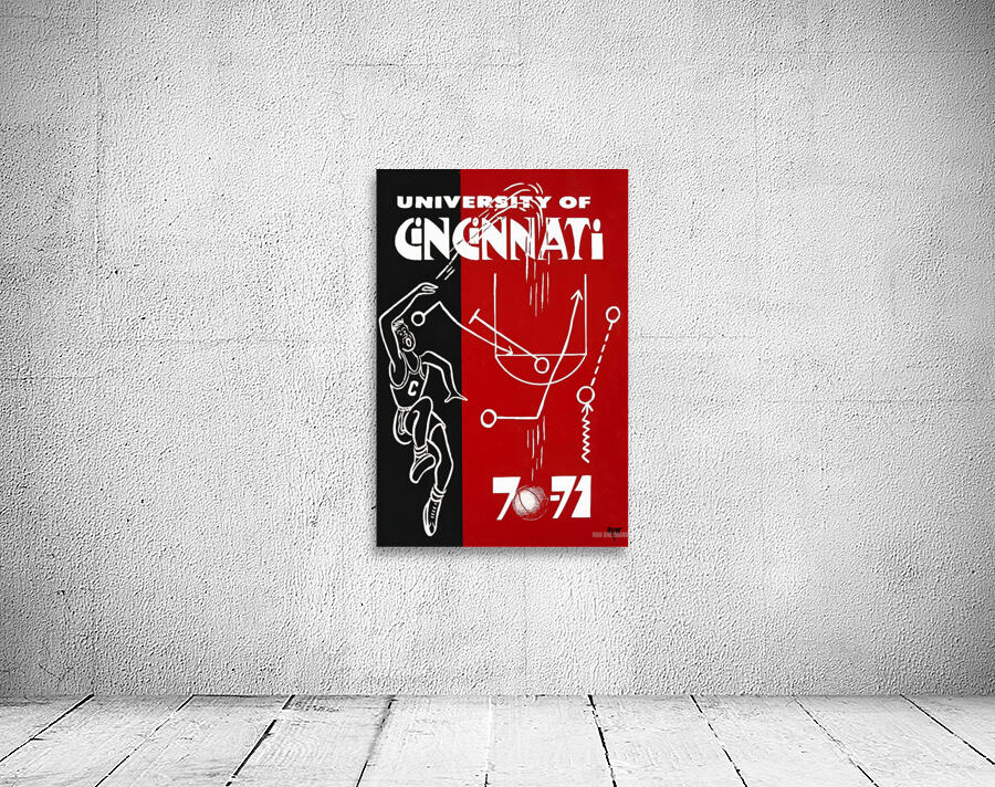 1970 Cincinnati Bearcats Basketball Art Wall Preview