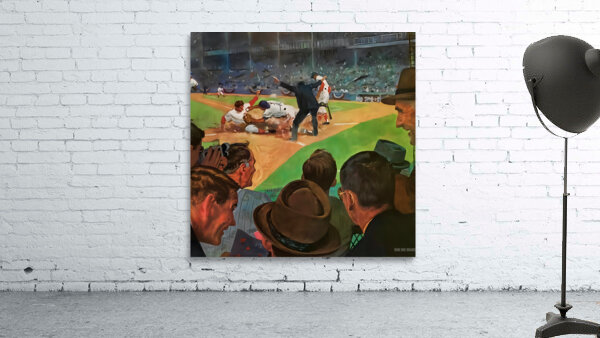 Home Plate Action Baseball Art Wall Preview