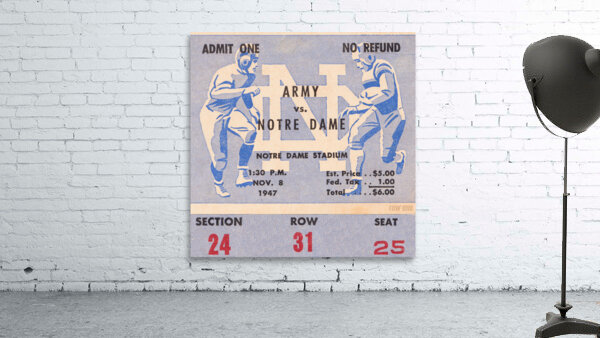 1947 Notre Dame vs. Army Ticket Stub Square Wall Preview