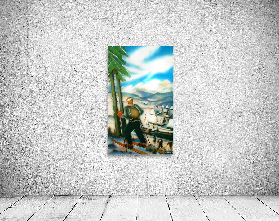1933 skiing art Wall Preview