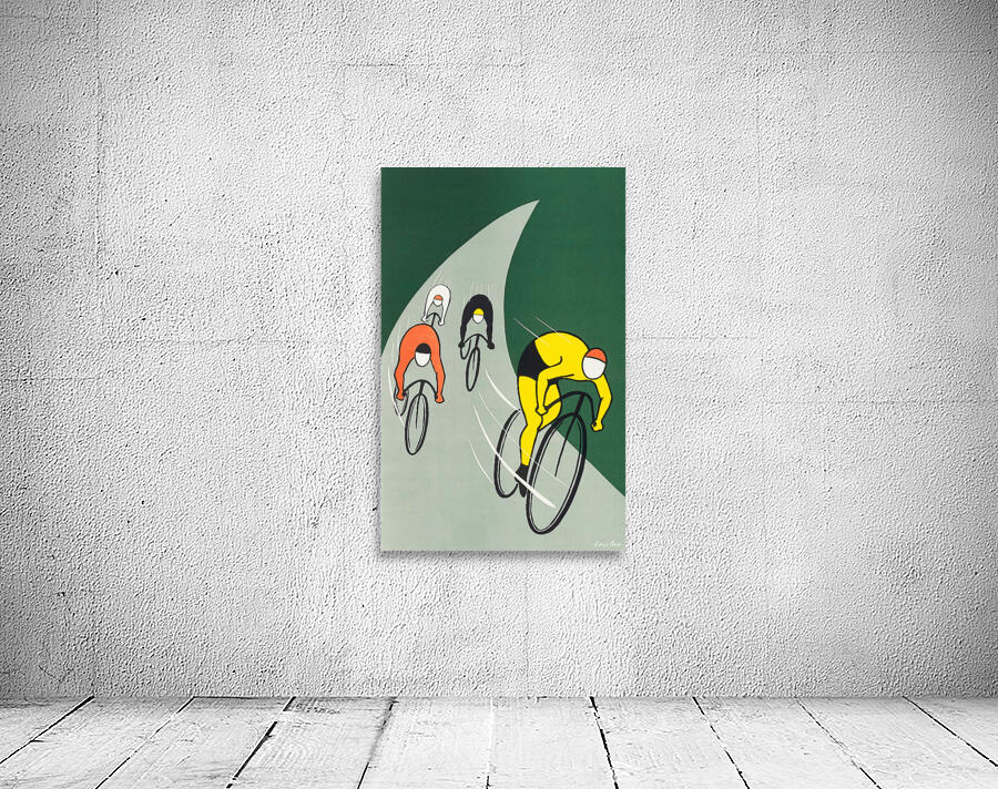 1950s bike racing art Wall Preview