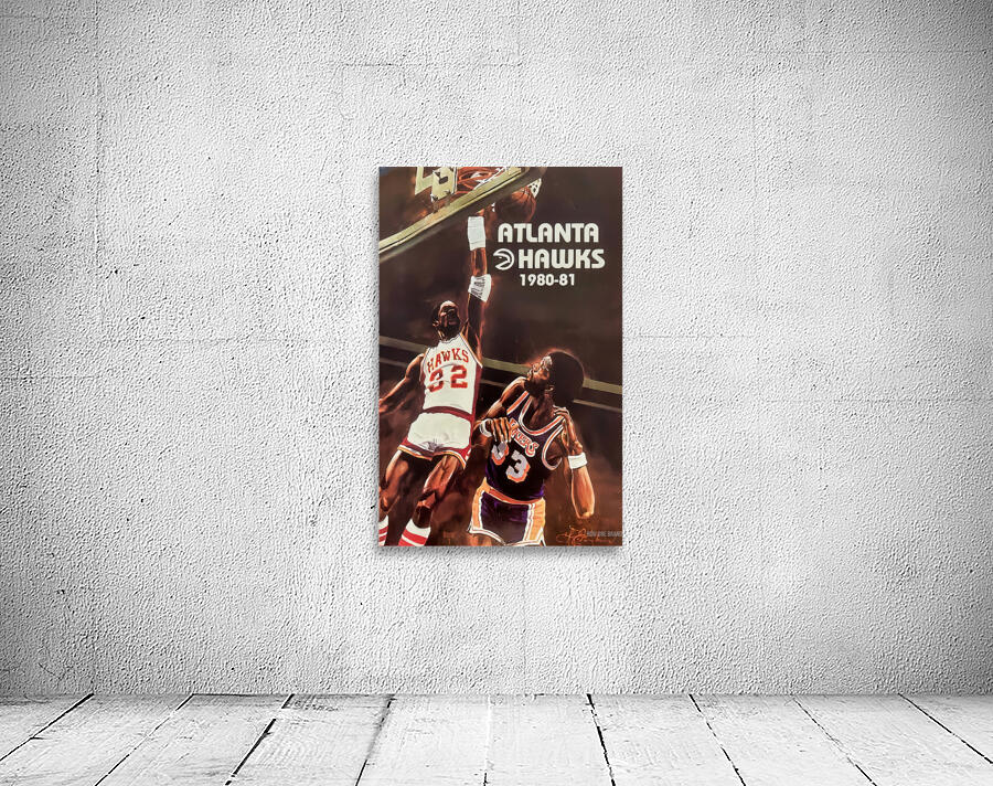 atlanta hawks throwback art Wall Preview