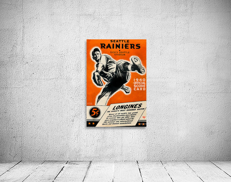 1940 Seattle Rainiers Baseball Scorecard Art  Wall Preview