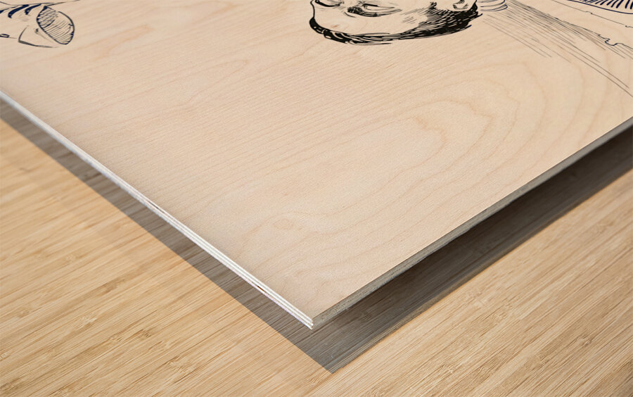 vintage butler bulldog fan art early 1900s Wood print