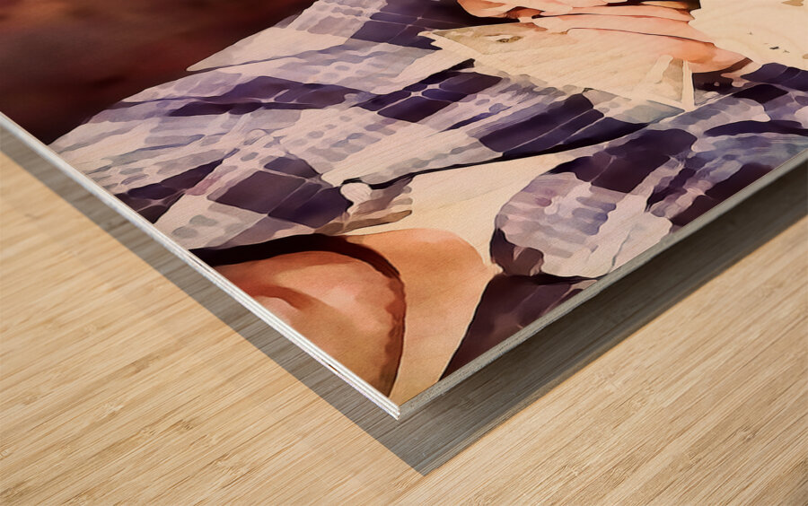 1950s card game Wood print