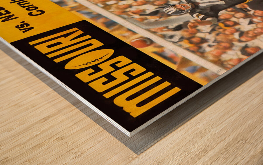 1977 nebraska missouri football program art  Wood print