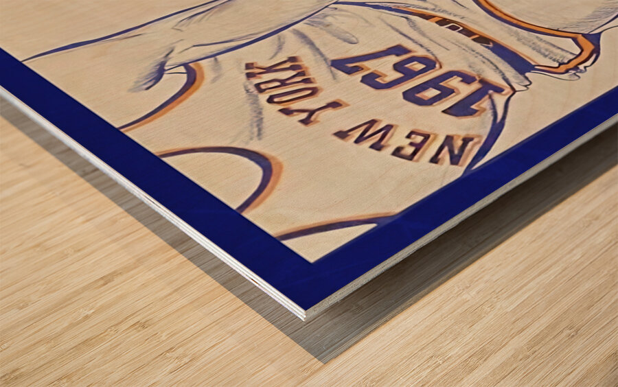 1967 New York Knicks Remix Art Wood print