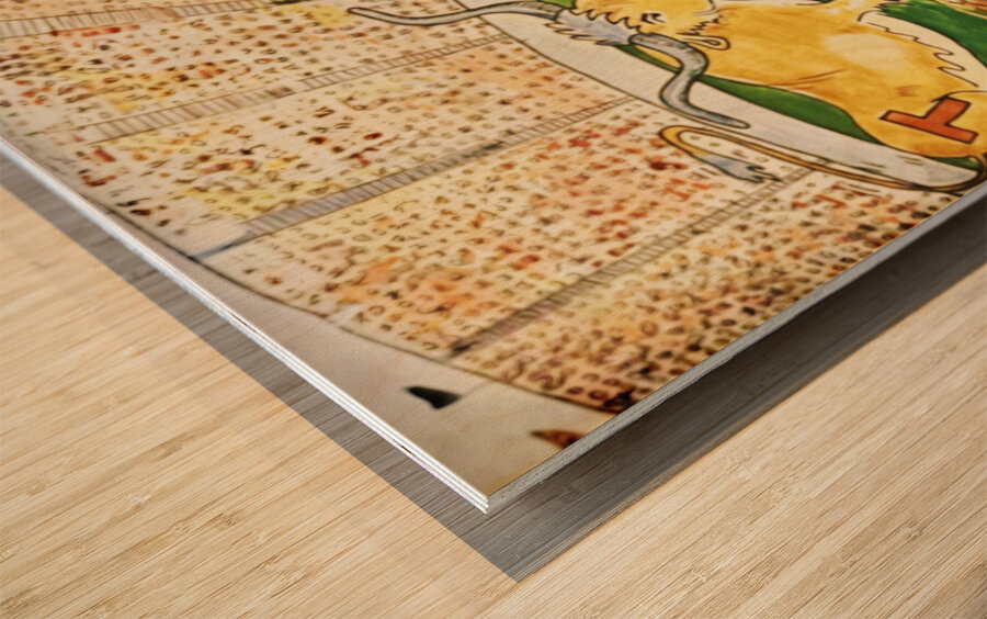 Arkansas Razorback Texas Longhorn Cartoon Art Wood print