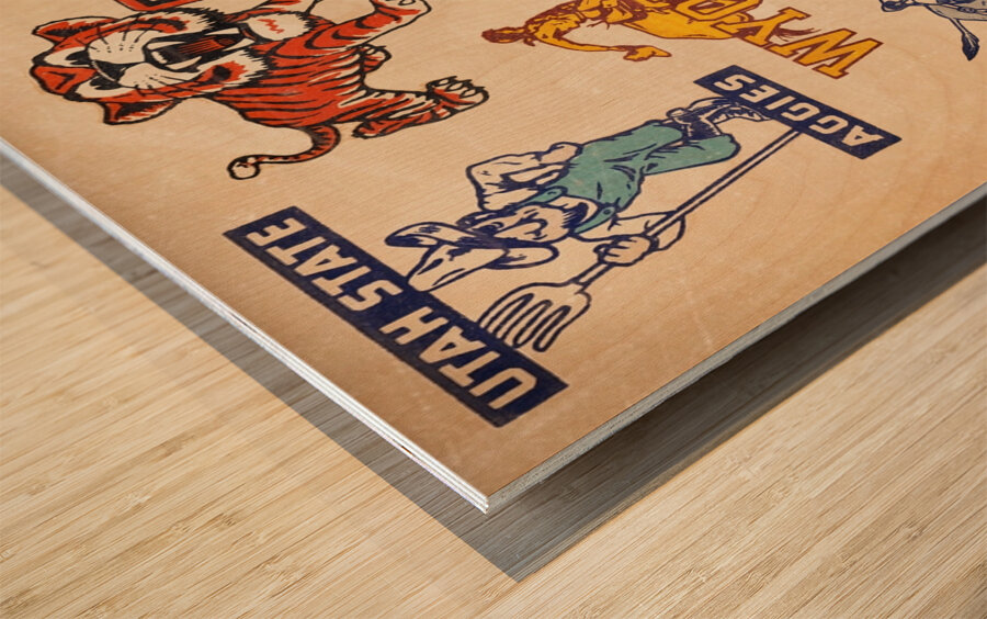 1940s Rocky Mountain Region Colleges Art Wood print