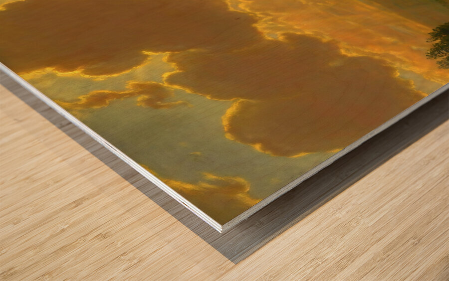 Sunburst Over Sackingen Black Forest  Wood print