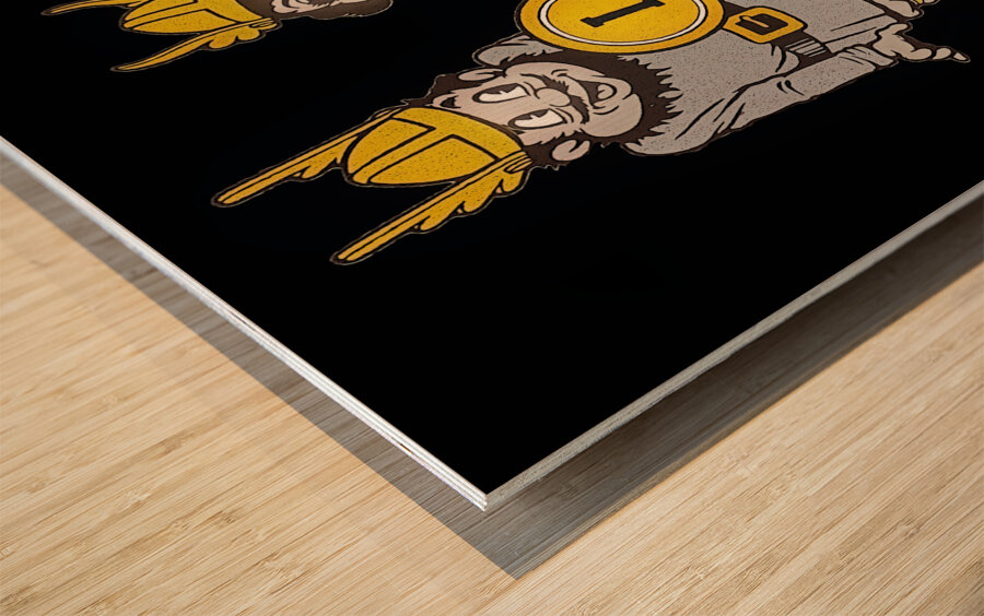 Vintage Idaho Vandals Cartoon Couple Art Wood print