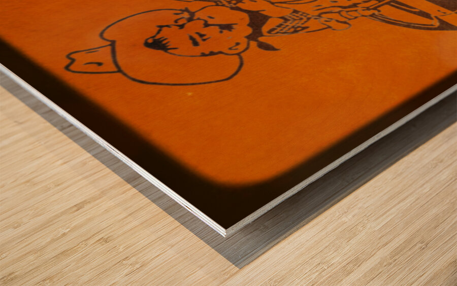 1970s Pistol Pete OSU Car Art Wood print