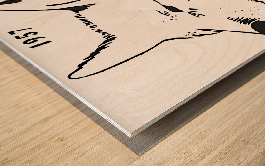 1957 art by hp Wood print