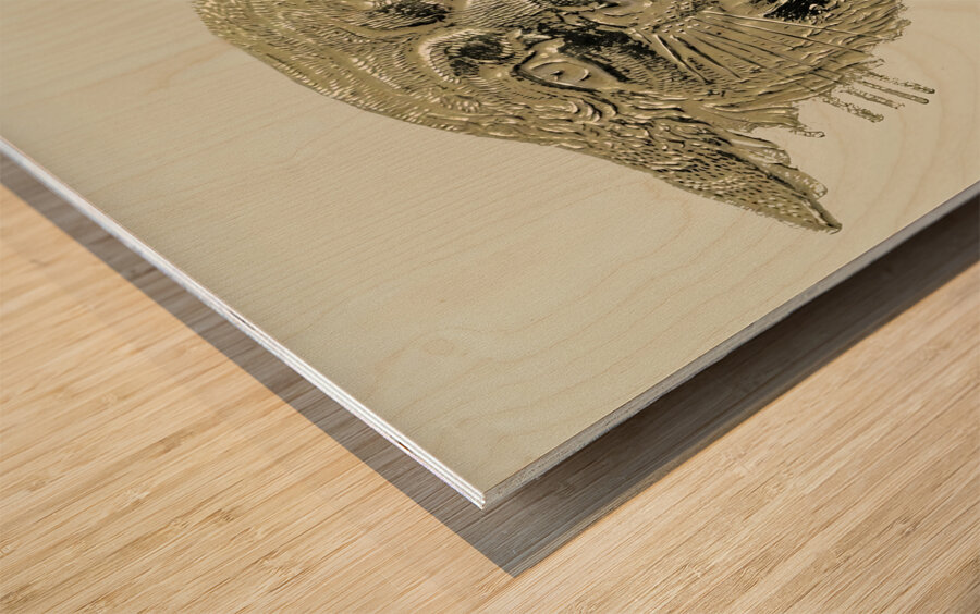 vintage wildcat mascot art reproduction Wood print