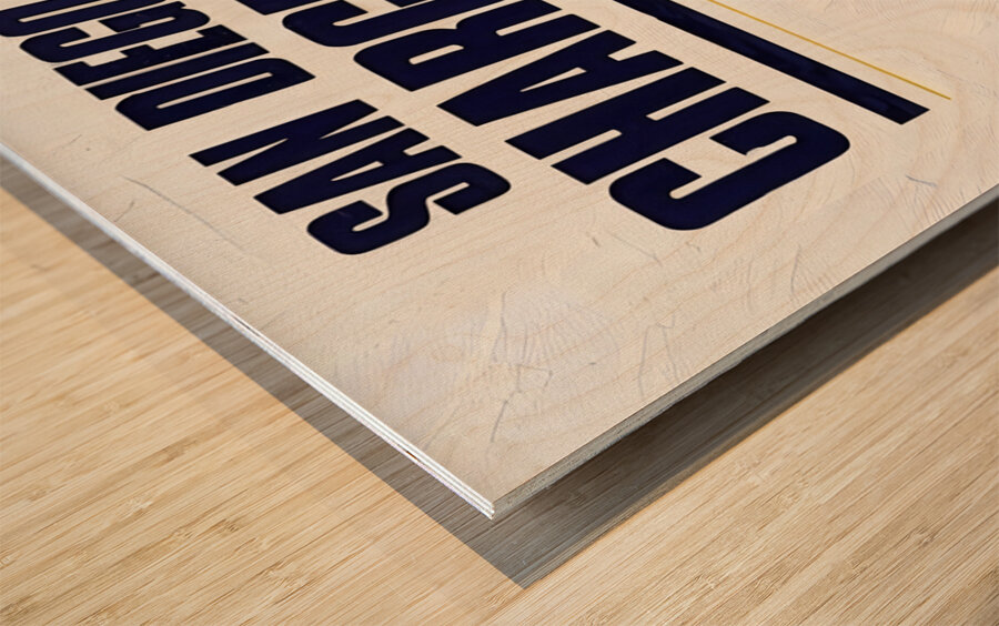 1980s san diego chargers helmet art Wood print