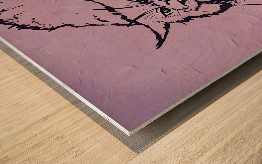 Vintage 1950s Kansas State Wildcat Wood print