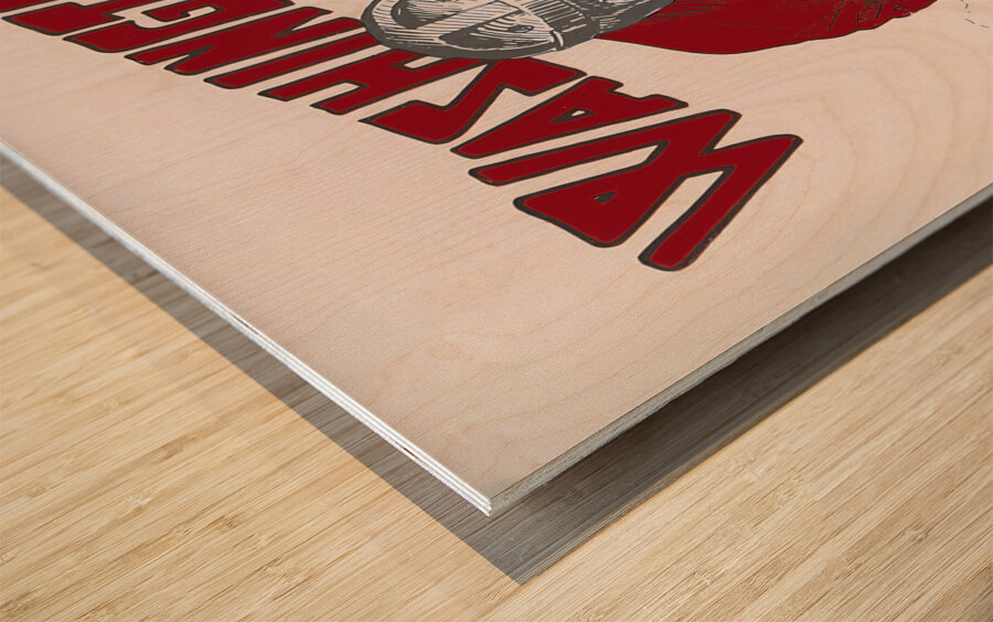 vintage washington state college football art Wood print