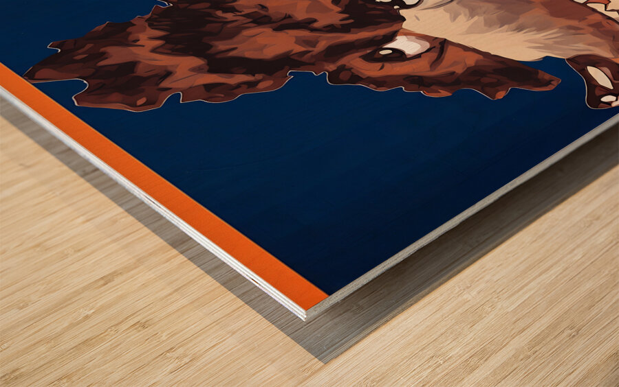 Chicago Bears Cartoon Art by Keefe Wood print