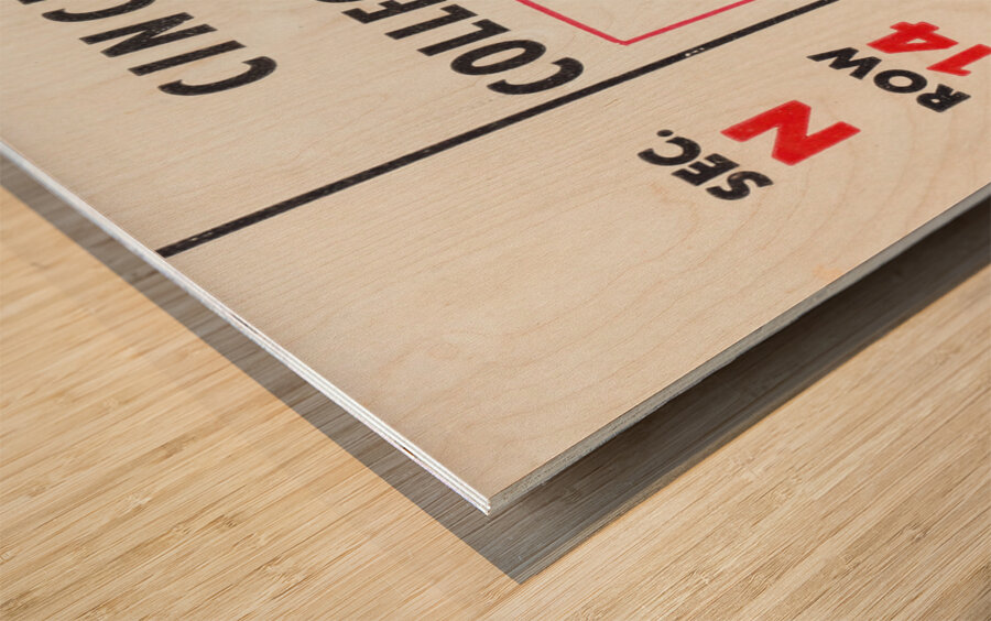 1956 Pacific vs. Cincinnati Football Ticket Art Wood print