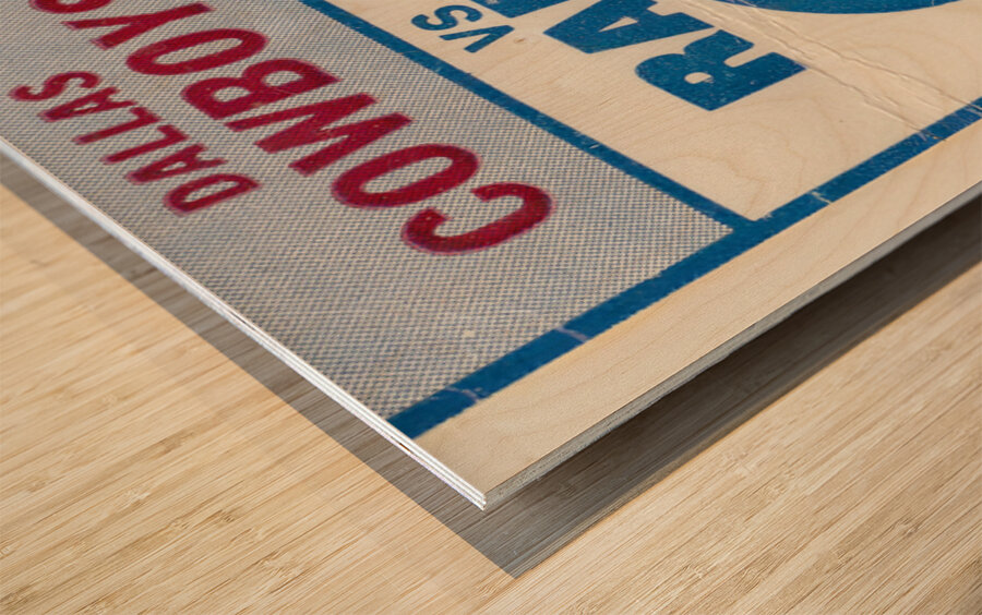 1978 Dallas Cowboys vs. LA Rams Ticket Art Wood print