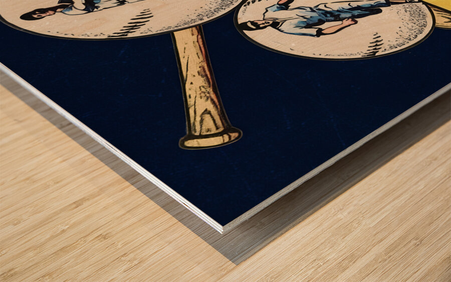 Vintage New York Yankees Three Ball Art Wood print