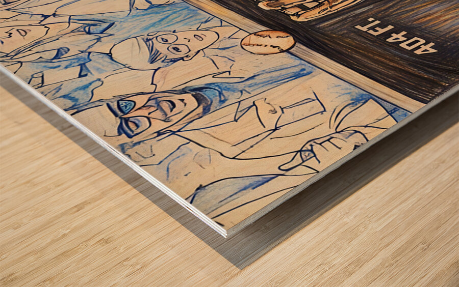 1980s California Angels Baseball Grab Wood print