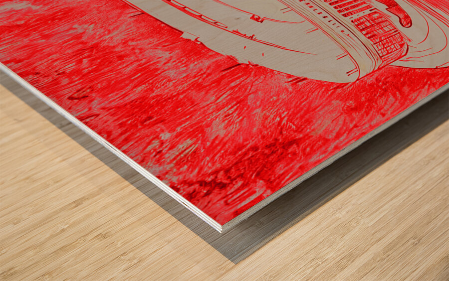 1920s Ohio Stadium Art Remix Wood print