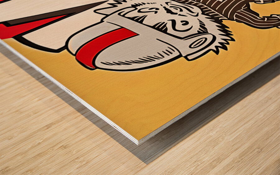 1950s Wisconsin Badgers Football Art Wood print