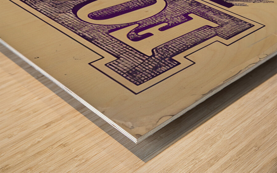 Vintage KSAC Football Art Remix Wood print