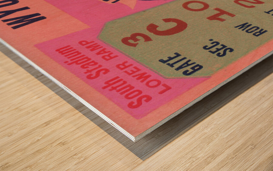 1953 Wyoming vs. Oklahoma A&M Football Ticket Wood print