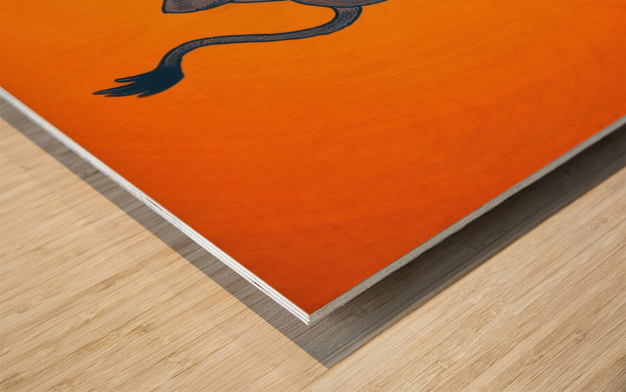 Vintage Texas Western College Burro Mascot Art Wood print