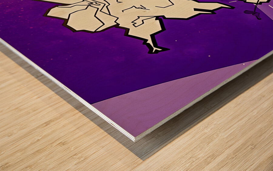 Vintage Abilene Christian College Wildcat Art by Mike Fanning Wood print