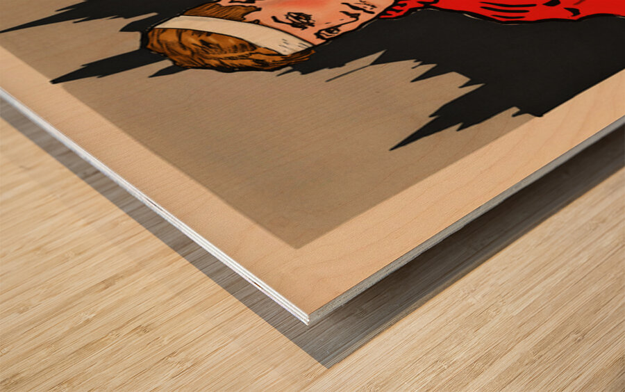 Early 1900s Georgia Bulldogs Player Art Remix Wood print